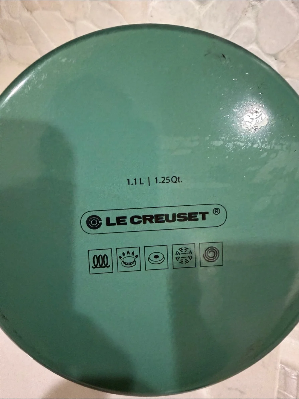 Le Creuset Green Enamel Stovetop Whistling Tea Demi Kettle